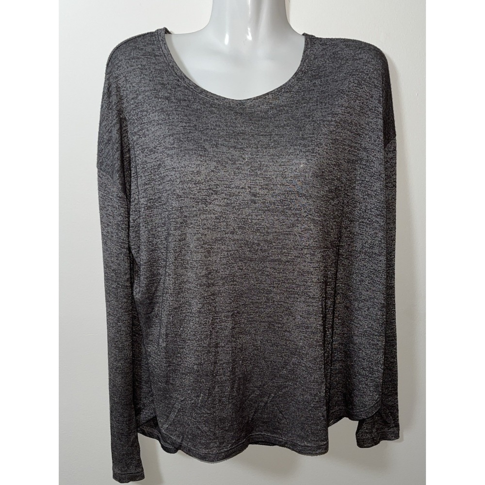 Vince Womens Top M Heathered Gray Slight Sparkle Minimalistic Neutral - Picture 1 of 7